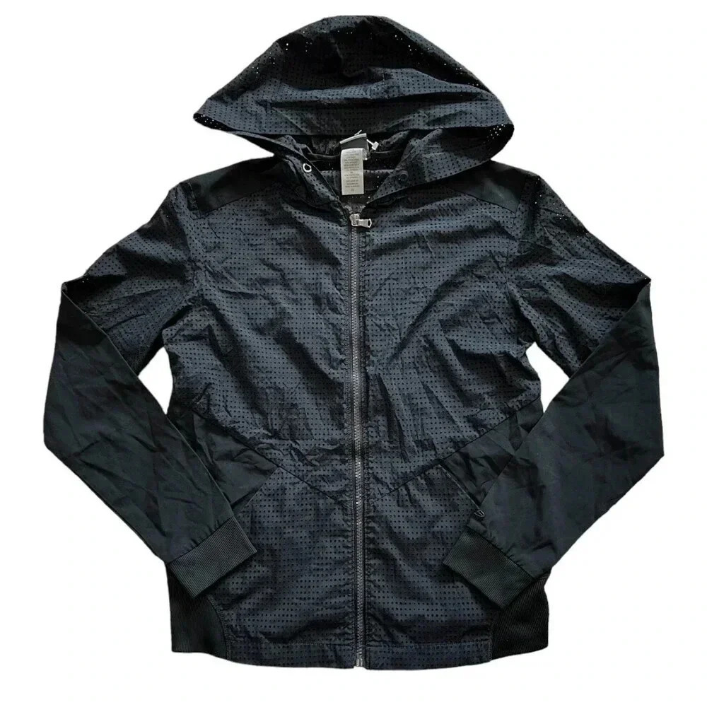 Champion Black Lightweight Athletic Laser Cut Zipper Hoodie XS